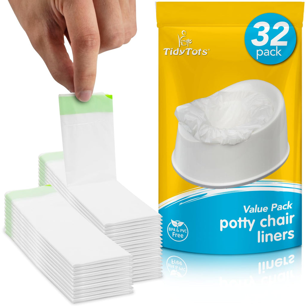 TidyTots Value Pack of 32 Disposable Potty Chair Liners