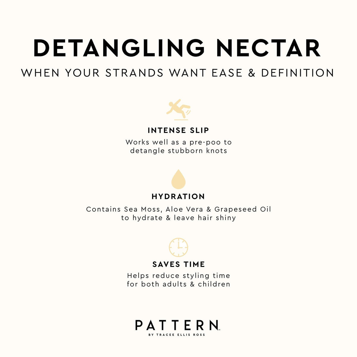PATTERN Beauty by Tracee Ellis Ross Detangling Nectar w Sea Moss for Curly Hair 3a-4c, Great for Knots, Tangles and Matting