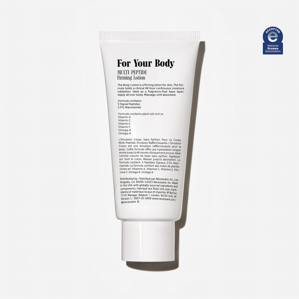 Buy now NÃ©cessaire The Body Lotion Fragrance-Free - Multi-Peptide Moisturizer - Firming Body Lotion for Women + Men. 2.5% Niacinamide. Non-Comedogenic + Hypoallergenic for Sensitive Skinâ€“ 200 ml/6.8 fl oz at indiglob india