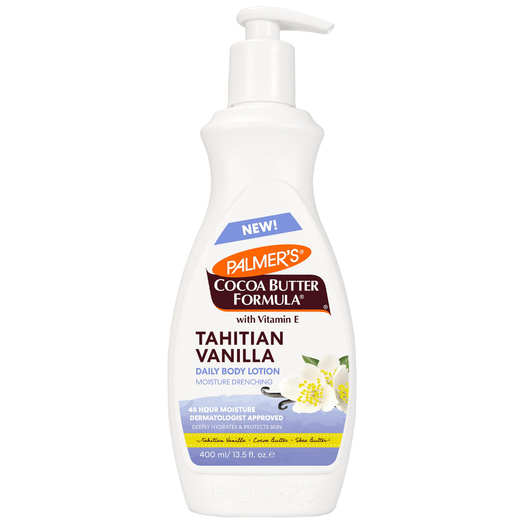 Palmer's Cocoa Butter Formula Tahitian Vanilla Body Lotion,13.5 Oz, Daily Moisturizing Lotion for Dry Skin with Shea Butter & Vitamin E, Hydrates & Protects, Provide 48-Hour Deep Moisture,(Pack of 2)