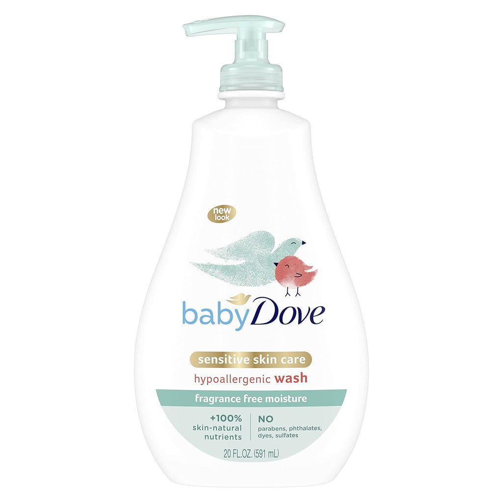 Buy now Baby Dove Sensitive Skin Care Baby Wash For Bath Time, Moisture Fragrance Free and Hypoallergenic, Washes Away Bacteria 20 oz 20 Fl Oz (Pack of 4) Sensitive Moisture at indiglob india