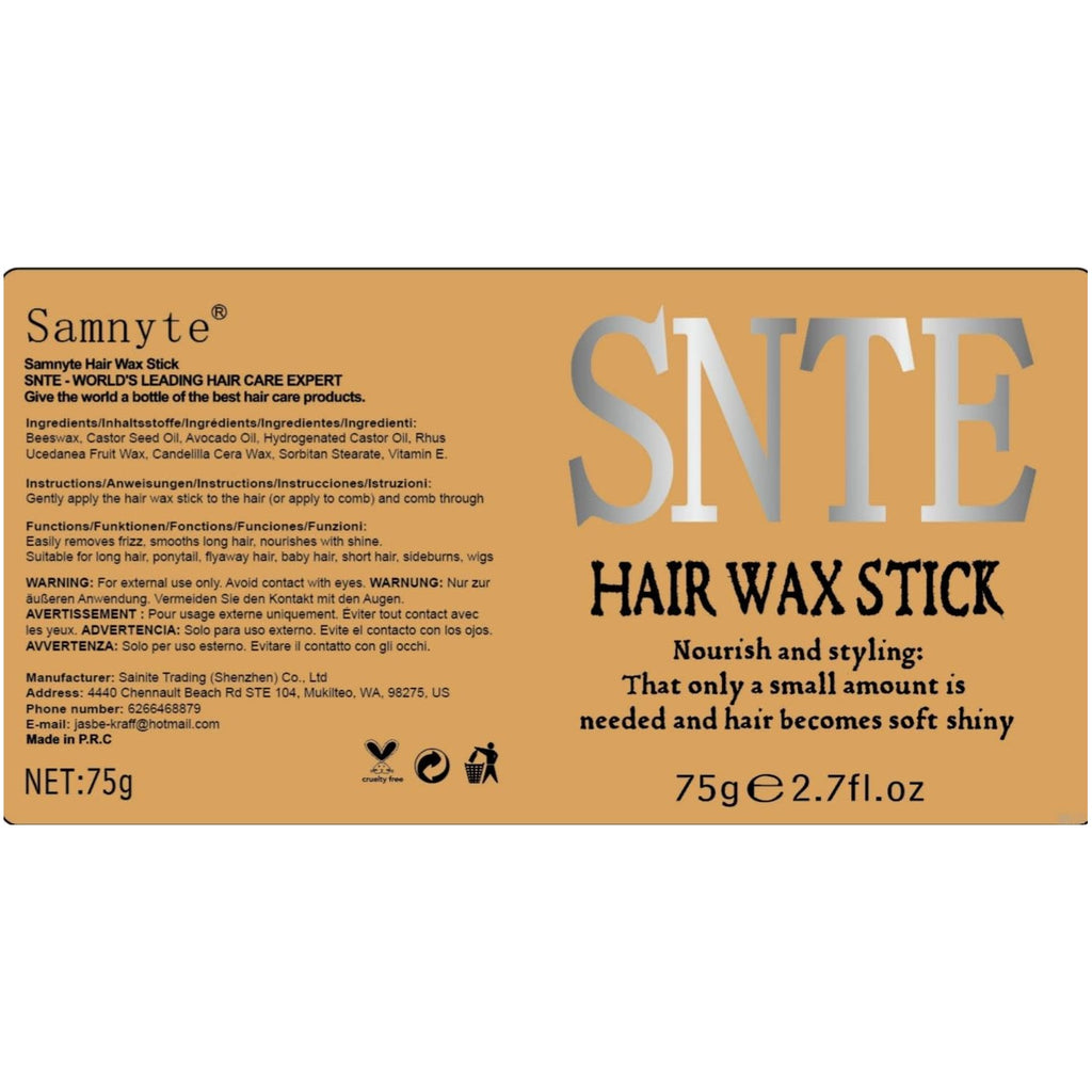 Samnyte Hair Wax Stick, Gel Tamer for Flyaways, Nourishing Slick Stick Pomade for Women & Kids, Slick Back & Styling Cream, Hair Styling Accessories for Teen Girls Gifts, 2.7 Fl Oz | Nourishing