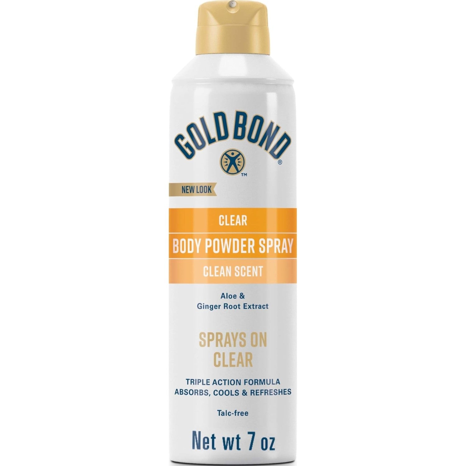 Gold Bond No Mess Clear Invisible Body Powder Spray, 7 oz., Absorbs Odor-Causing Sweat (Pack of 2)
