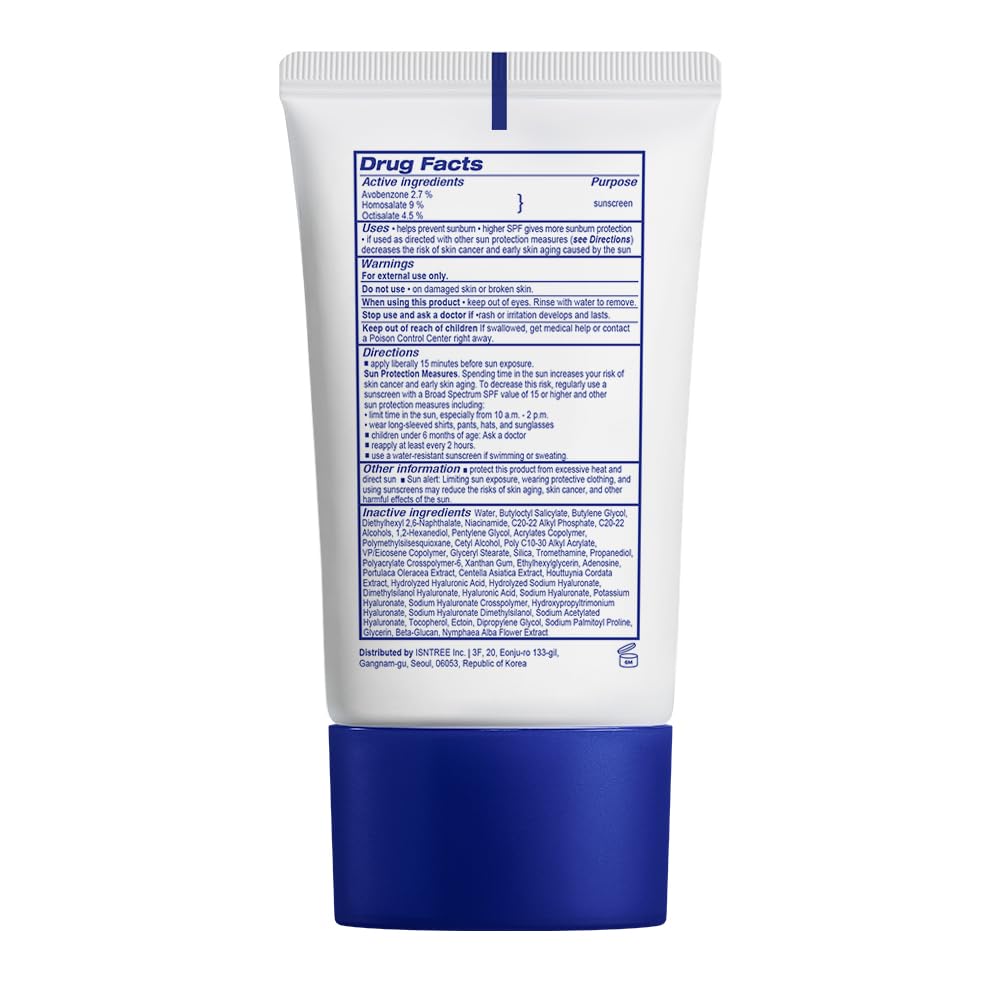 ISNTREE Hyaluronic Acid Daily Sun Gel SPF 30 | Korean Face Sunscreen with Hyaluronic Acid | Lightweight, Moisturizing Daily Sunscreen, No White Cast, 1.69 fl oz