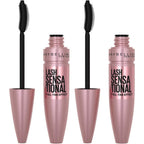 Maybelline Lash Sensational Washable Mascara, Lengthening and Volumizing for a Full Fan Effect, Blackest Black, 1 Count