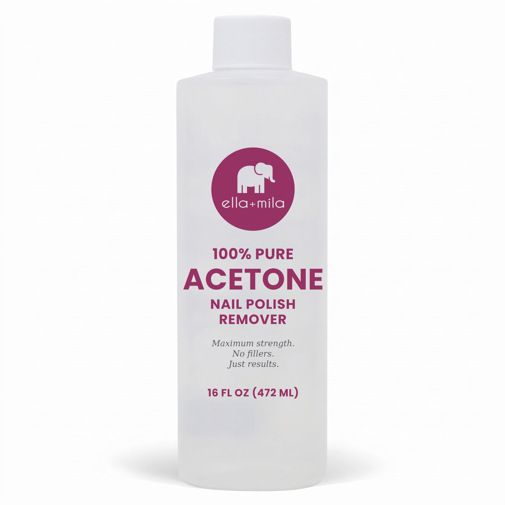 ella+mila 100% Pure Acetone Nail Polish Remover for Acrylic & Gel, 8 fl oz