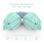Buy now ELECDER i36 Kids Headphones Children Girls Boys Teens Foldable Adjustable On Ear Headphones 3.5mm Jack Compatible Cellphones Computer Kindle MP3/4 School Tablet Green/Purple at indiglob india