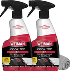 Weiman Daily Cooktop Cleaner & Degreaser, 2 Pack with Microfiber Cloth
