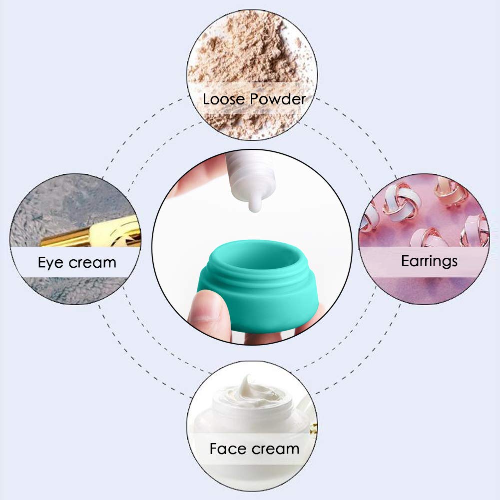 Buy now Cosywell Travel Containers Sets Silicone & PP Cream Jars for Toiletries Empty Lotion Leak-proof & TSA Approved Bottles Accessories with Hard Sealed Lids for Cosmetic Makeup Face Cream (9 Jars) at indiglob india
