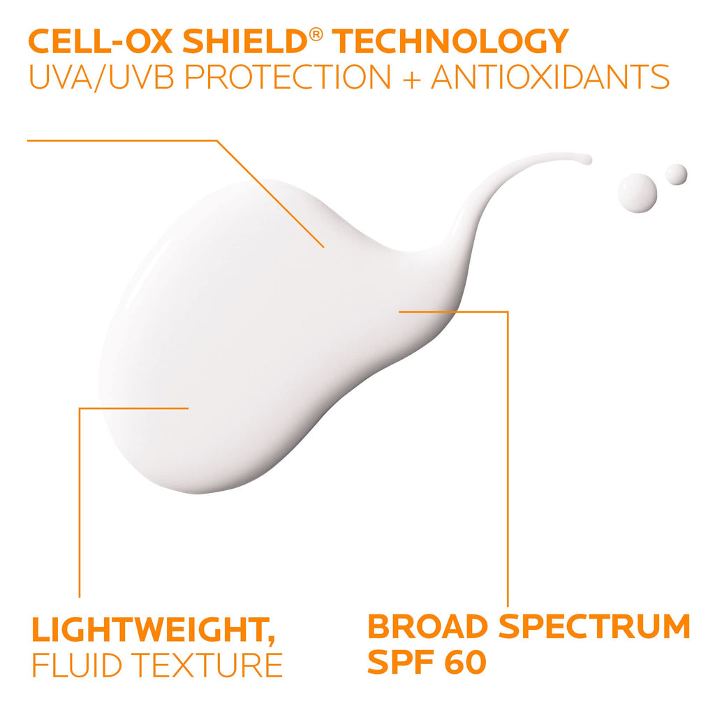Anthelios Light Fluid Facial Sunscreen SPF 60, Lightweight Sunscreen for Face, Fluid Texture, Broad Spectrum SPF
