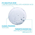 La Roche-Posay Effaclar Medicated Acne Face Wash with Salicylic Acid, 6.8oz | 2% salicylic acid cleanser with LHA and glycerin. Oil free foaming face wash helps clear acne and target excess oil.