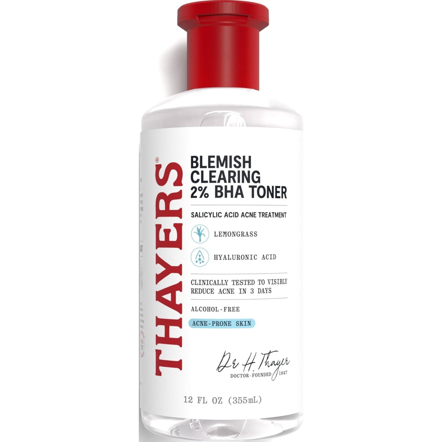 Thayers Blemish Clearing Salicylic Acid Toner, Acne Treatment Face Toner with 2% Salicylic Acid, Soothing and Non-Stripping Skin Care, 12 Fl Oz