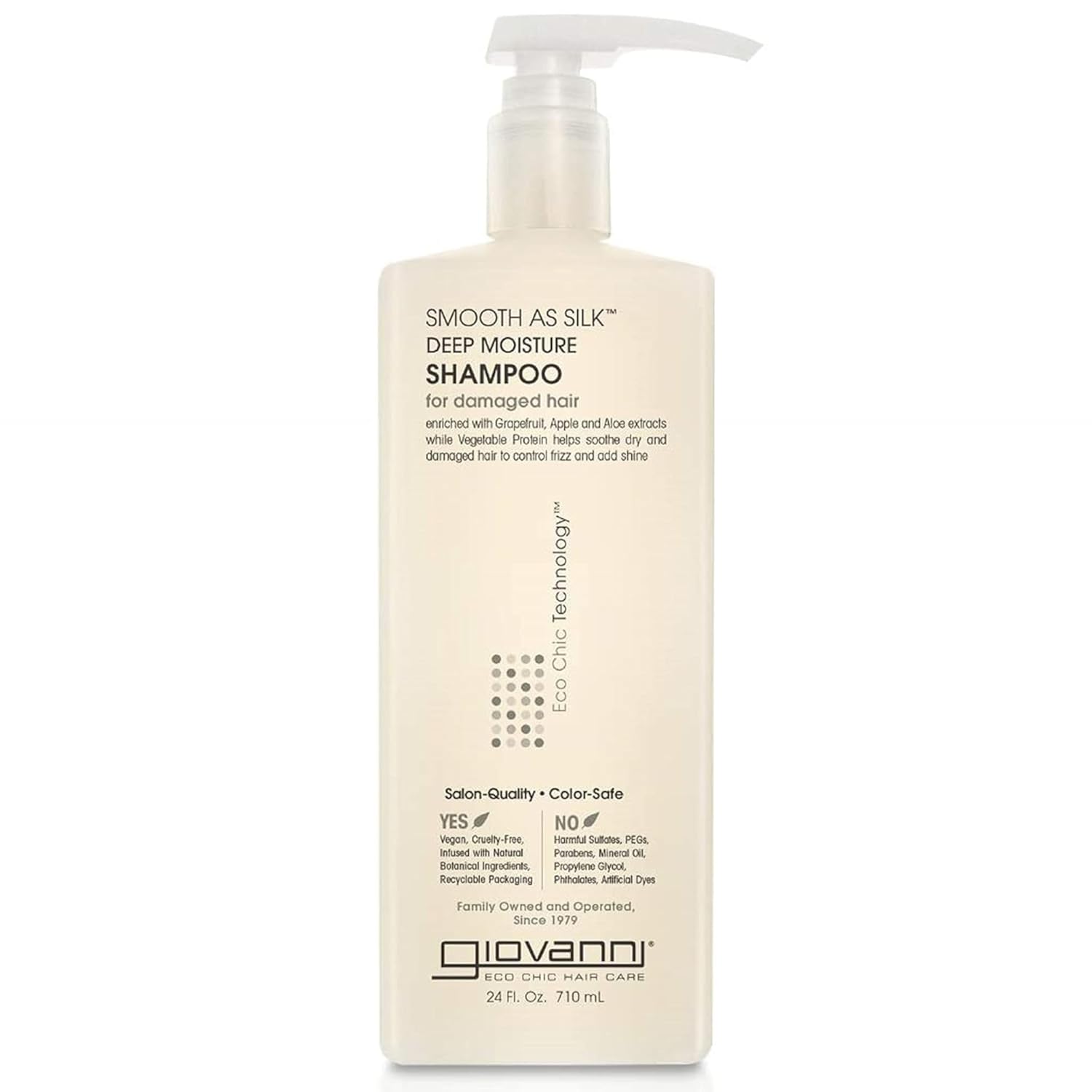 Buy now GIOVANNI Eco Chic Smooth as Silk Deep Moisture Shampoo - Apple + Aloe Extracts, Calms Frizz, Detangles, Wash & Go, Lauryl & Laureth Sulfate Free, Paraben Free, Color Safe - 8.5 oz 24 Fl Oz (Pack of 1) at indiglob india