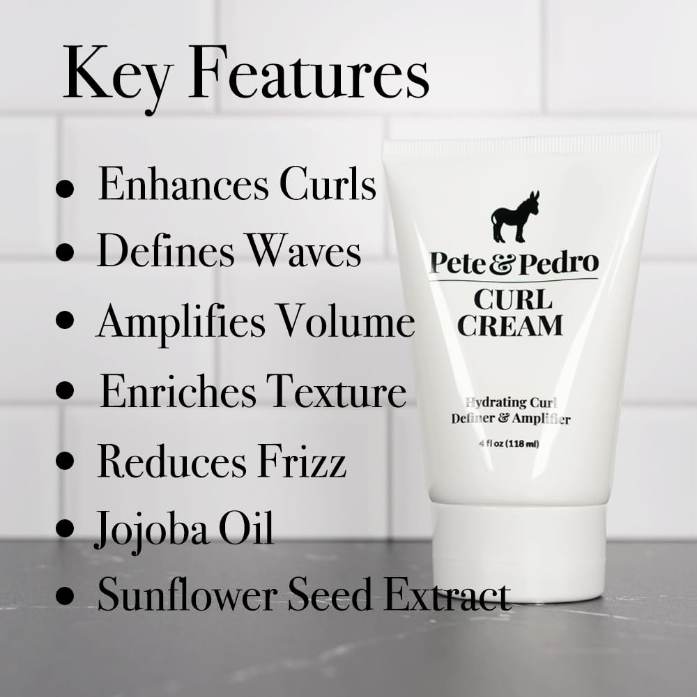 Pete & Pedro Curl Cream Hydrating Defining & Amplifier Hair Cream, 4 oz