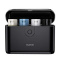 Travel Bottles TSA 4x2oz With Case Leak-Proof Black | Durable ABS hard case, press-to-unlock, 4 individual compartments, wide-mouth bottles for easy fill, leak-proof seals