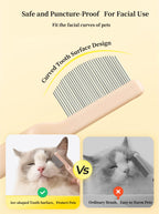 Stainless Steel Dog Eye Comb, Puppy Flea Brush (Pink)