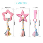 Volacopets Puppy Toys for Teething, Puppy Chew Toys for Small Dogs, Crinkle Dog Toys Small Breed Boredom and stimulating, Dog Toys for Small Dogs, Pink, 5-Pack