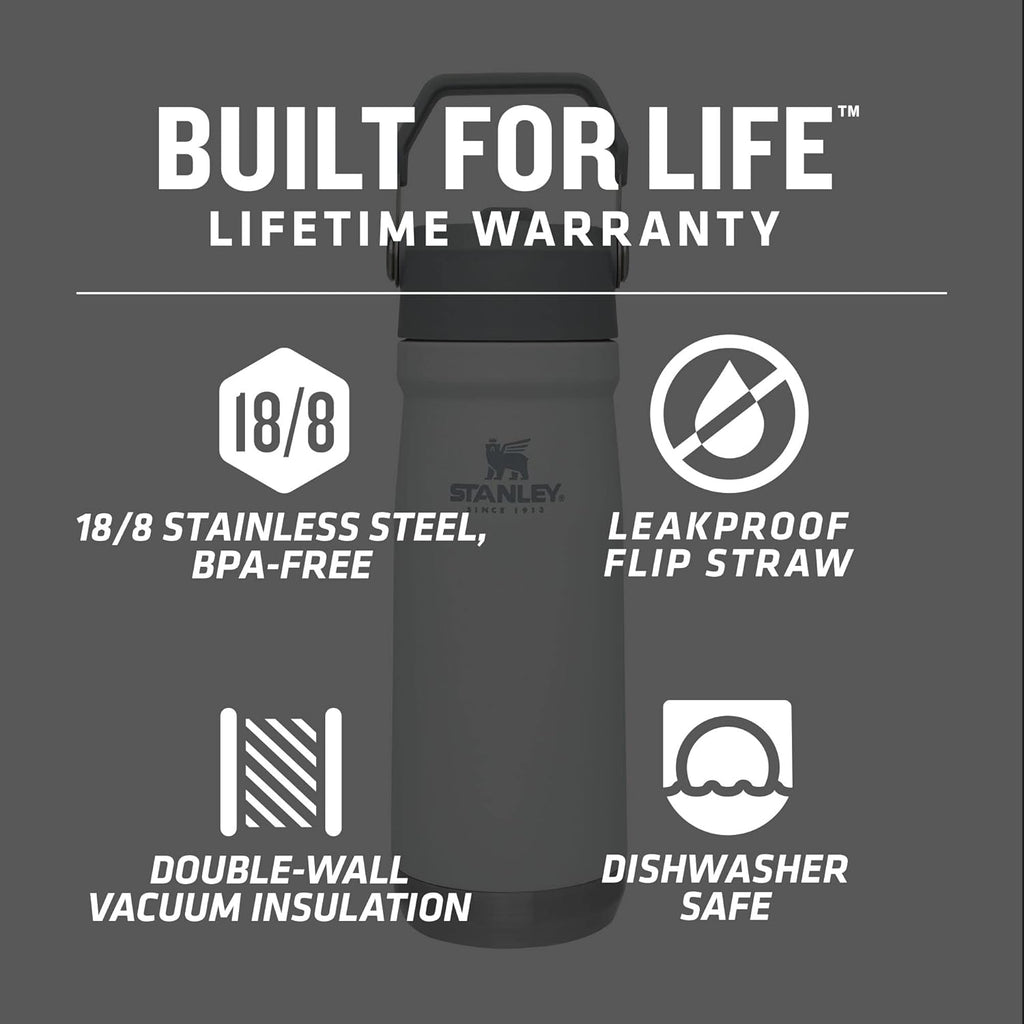 Buy now Stanley IceFlow Flip Straw Water Bottle 22 oz | Built-In Straw for Travel and Sports | Lightweight and Leak Resistant | Insulated Stainless Steel | BPA-Free | Polar at indiglob india