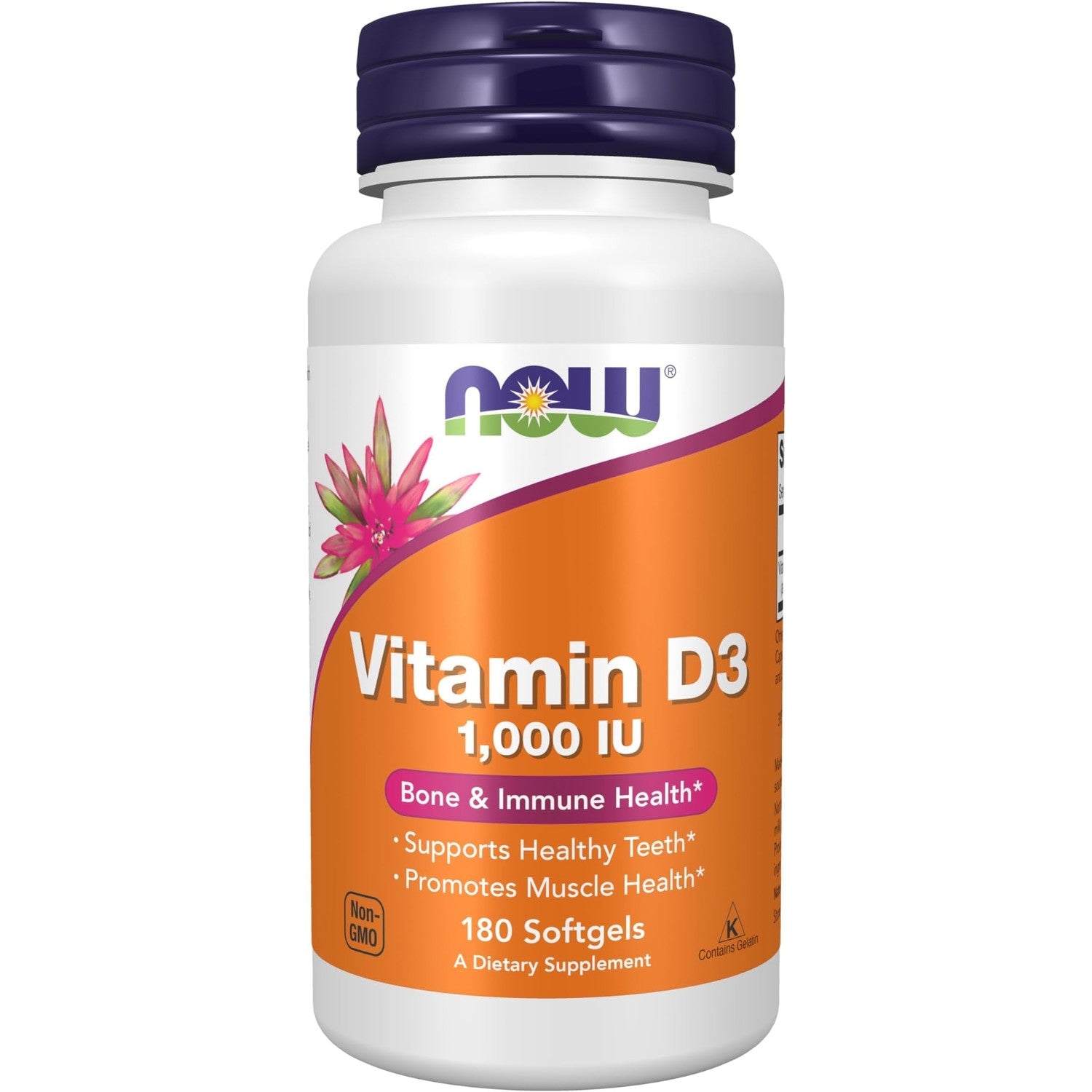 NOW Foods Supplements, Vitamin D-3 1,000 IU, High Potency, Structural Support*, 360 Softgels