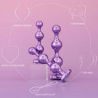 3 Pcs Lightweight Alloy Anal Beads Training Sets Butt Plugs, Hearted Bases