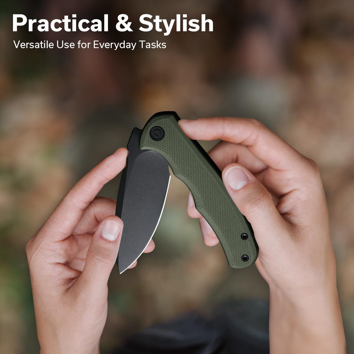 CIVIVI Mini Praxis Folding Pocket Knife, 2.98" D2 Steel Blade, OD Green
