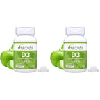 EZ Melts Dissolvable Vitamin D3 5,000 IU & K2 120 mcg, 180 Tabs, Green Apple