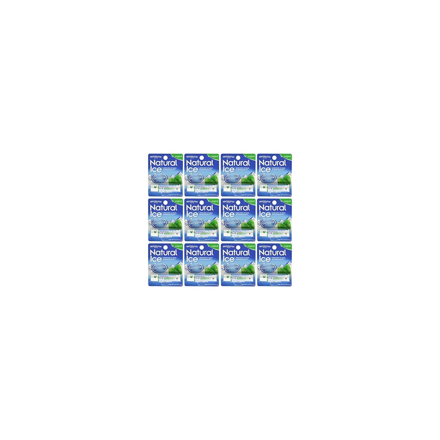 Buy now Mentholatum Natural Ice Medicated Lip Protectant Sunscreen, 0.16 Ounce (Pack of 12) at indiglob india