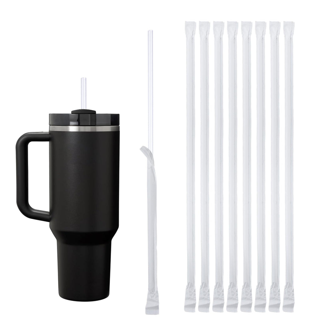 100PCS Disposable Straws for 40 OZ Tumbler, Extra Long Straws Disposable for Stanley Cup 30 Oz 40 Oz Tumbler, Straws Individually Wrapped