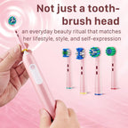 Pink Replacement Brush Heads for Oral-B Pro 1000 Pink Handle 16 Pack