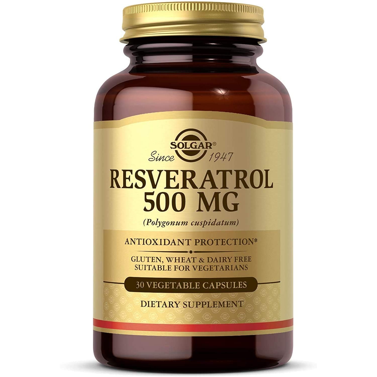 Buy now Solgar Resveratrol 500 mg, 30 Vegetable Capsules - Antioxidant Protection - Gluten Free, Dairy Free - 30 Servings at indiglob india