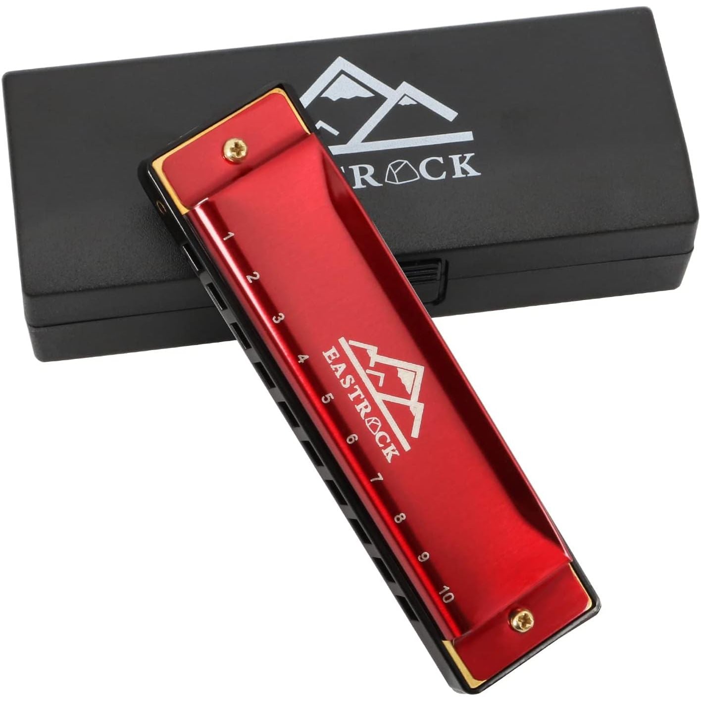 Buy now EastRock Blues Harmonica 24 Hole C Key with Case, Mouth Organ Harp, Diatonic Harmonica for Beginner, Adult, Kids, Professional, Students, Friends, Gifts Red at indiglob india