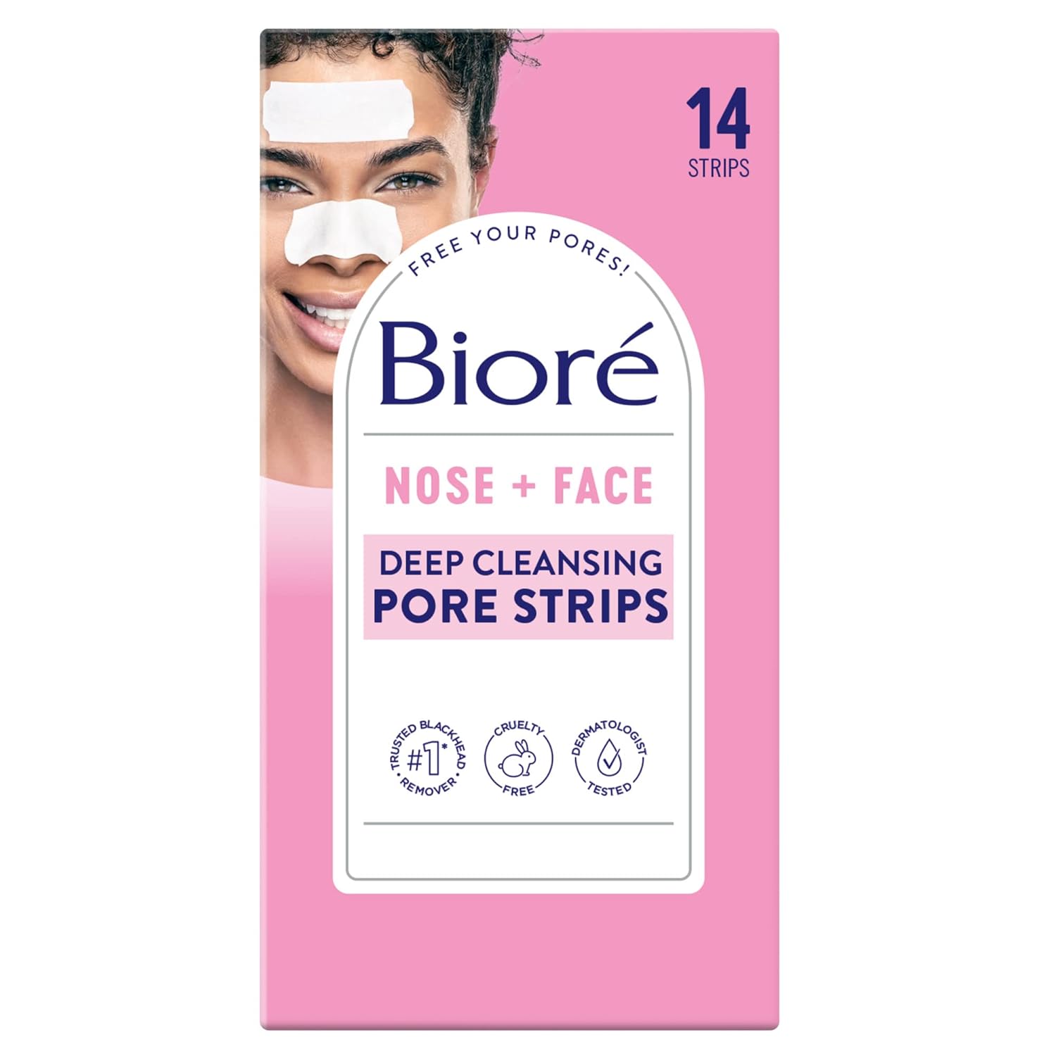 Buy now BiorÃ© Nose+Face Blackhead Remover Strips, Deep Cleansing Strips for Nose, Chin, or Forehead, Instant Blackhead Removal and Pore Unclogging, Oil-free, Non-Comedogenic Use, Value Size 24 Count 14 Count (Pack of 1) Face + Pore Strips at indiglob india
