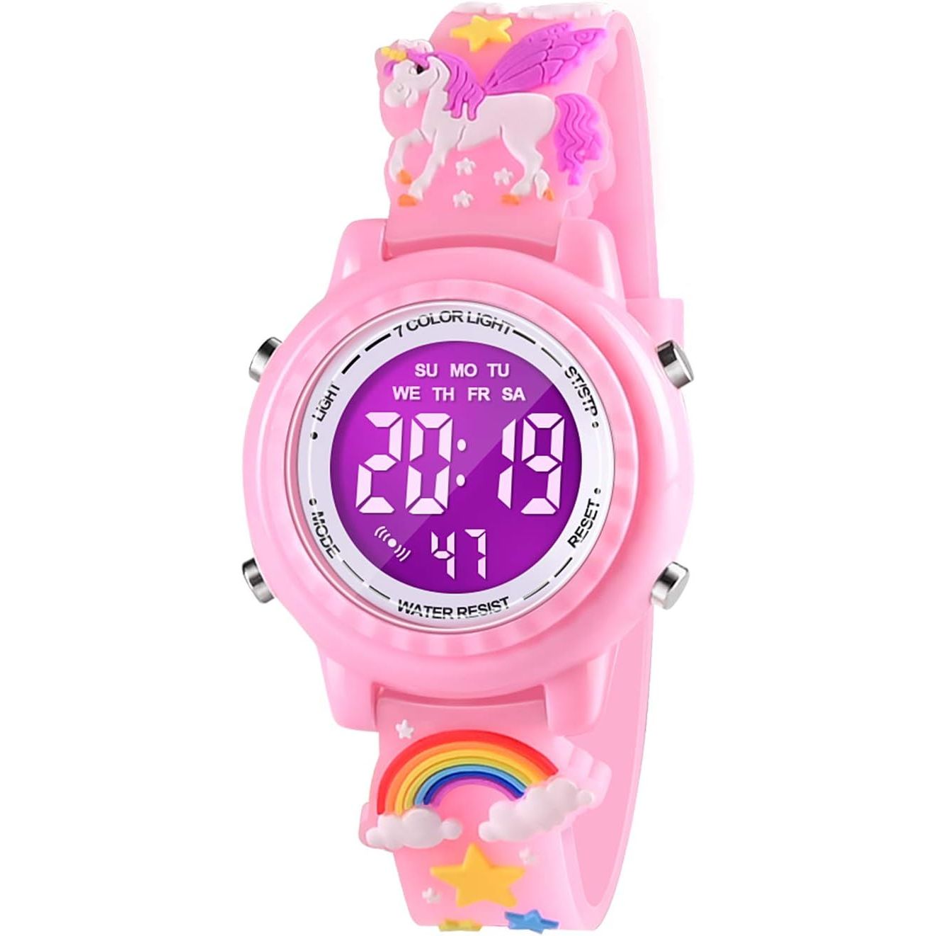 Buy now 3D Cartoon Waterproof Kids Watches with Alarm - Best Toys Gifts for Girls Age 3-10 Pink at indiglob india