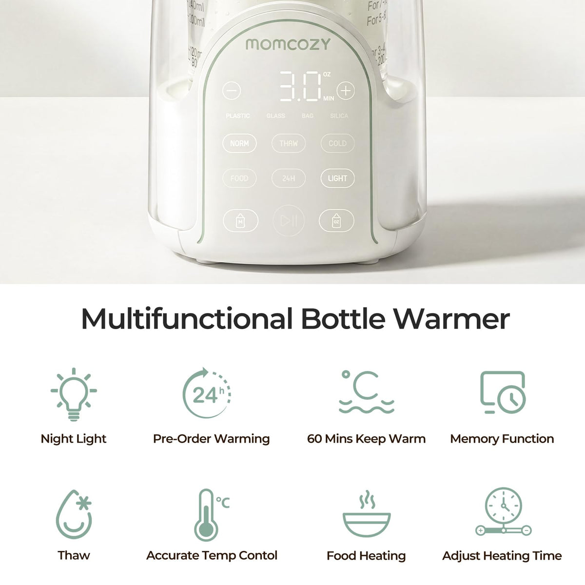 Momcozy NightPro Bottle Warmer for Baby Breast Milk with Night Light