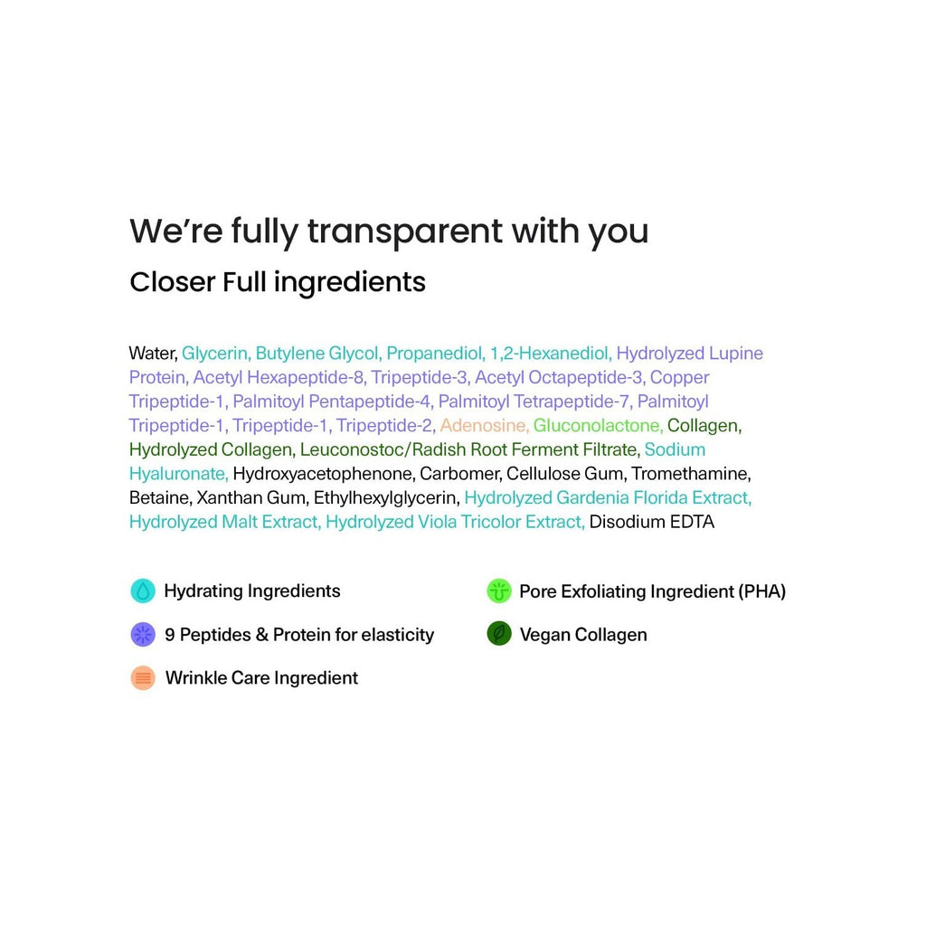 FRANKLY Closer Serum Mega Jumbo | Pore Minimizer Serum | 3.38 fl oz | 9 Peptides, Vegan Collagen, Adenosine, PHA | Korean Pore Minimizer for Glass Skin, Anti-Aging, Hydration, Elasticity