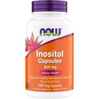 NOW Foods Inositol 500 mg - 200 Vegetarian Capsules (200 Count (Pack of 2)) | Superior Myo Inositol Form, for Healthy Membrane Function*, Cellular Health*, Support for Women