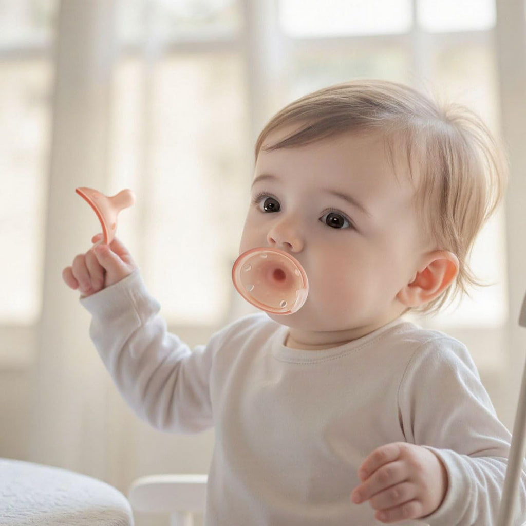 Breast-Like Baby Pacifiers for Newborns 0-6 Months 4 Pack Clip Case