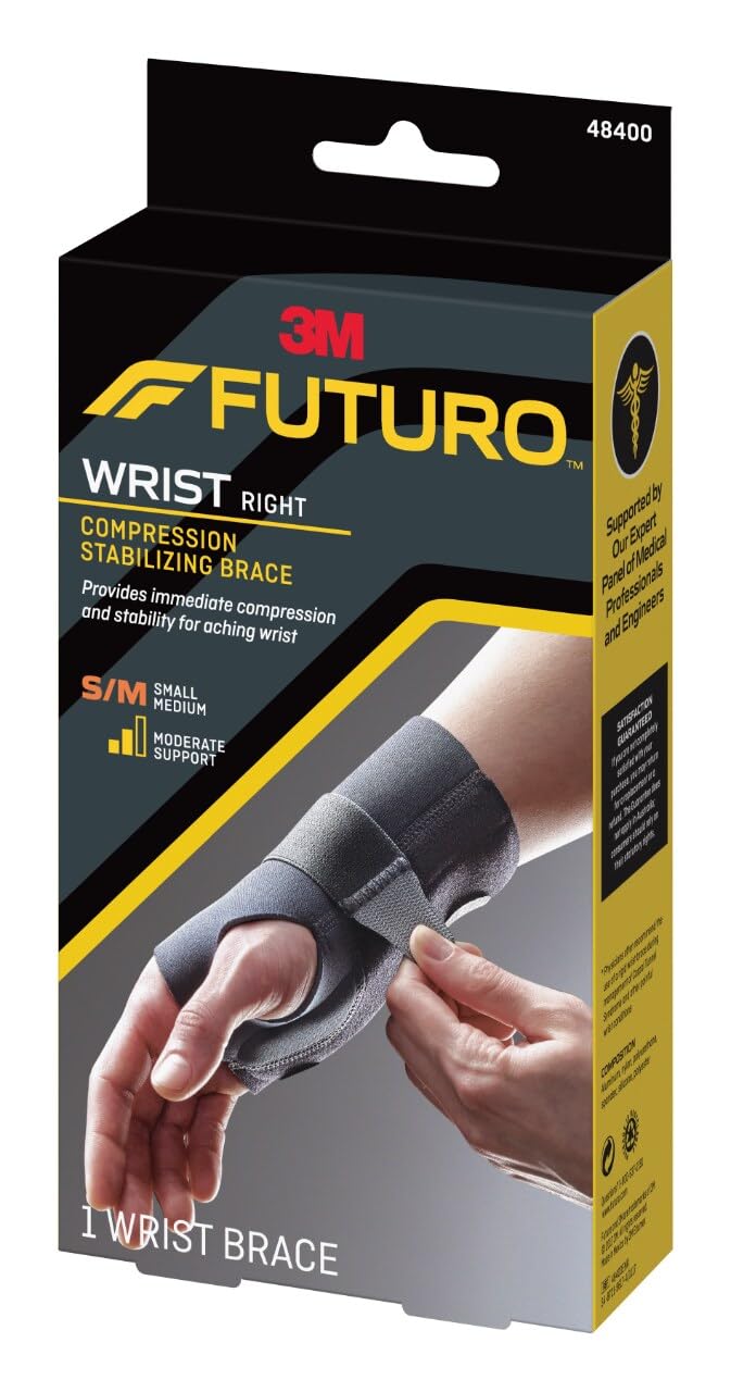FUTURO Compression Stabilizing Wrist Brace, Breathable, Small/Medium