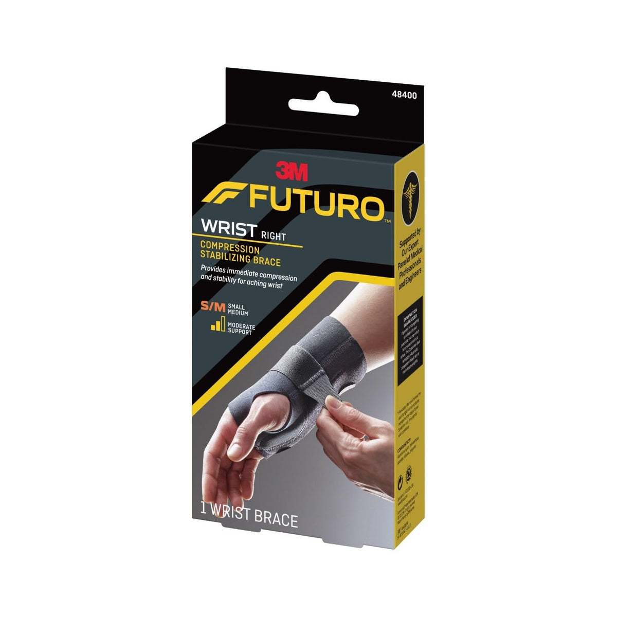 FUTURO Compression Stabilizing Wrist Brace, Breathable, Small/Medium