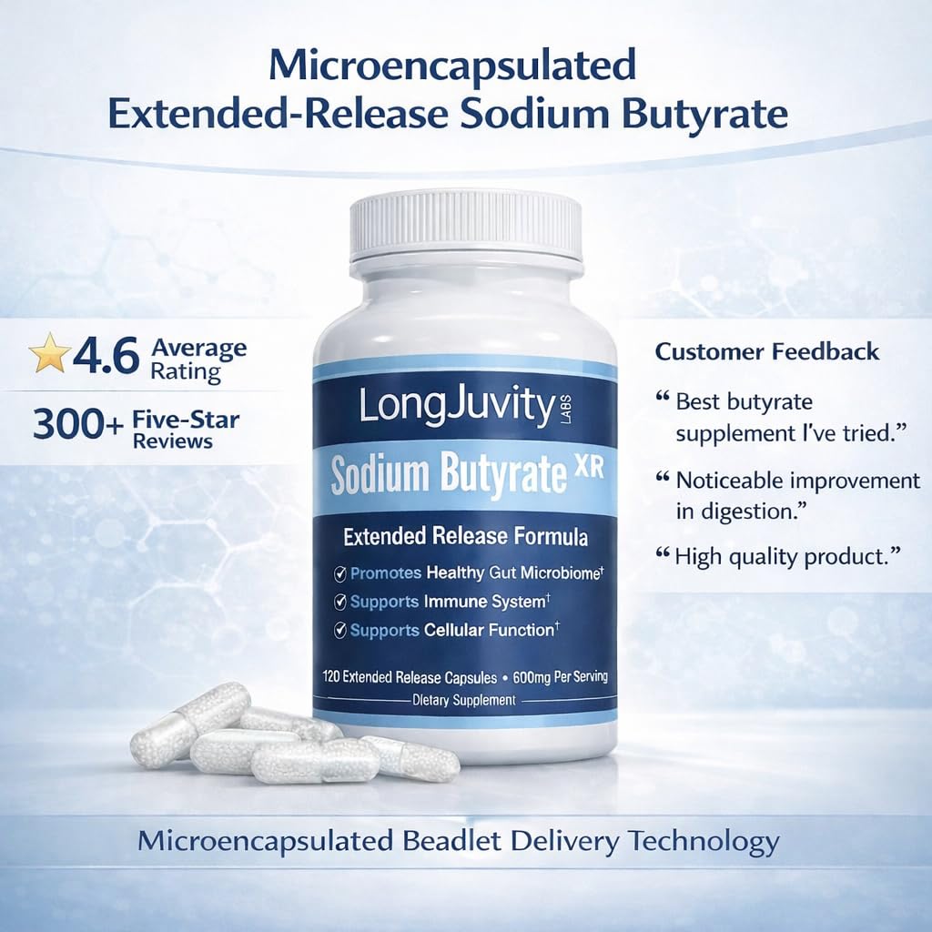 Sodium Butyrate 300mg - Microencapsulated - 120 Capsules