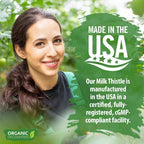 USDA Organic Milk Thistle 30:1 Extract Capsules, 280 Vegan Capsules, Rich in Silymarin Flavonoids, Liver Cleanse and Liver Detox Support, Standardized 30X Extract, Made in the USA
