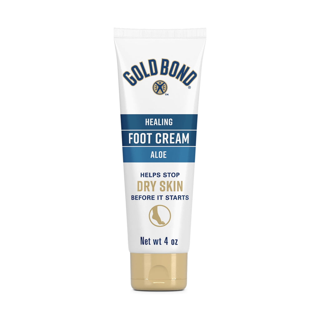 Gold Bond Healing Foot Cream for Dry Feet and Cracked Heels, 4 Oz With Aloe | Gold Bond lotion is a rich foot cream that nourishes & softens for healthier looking feet