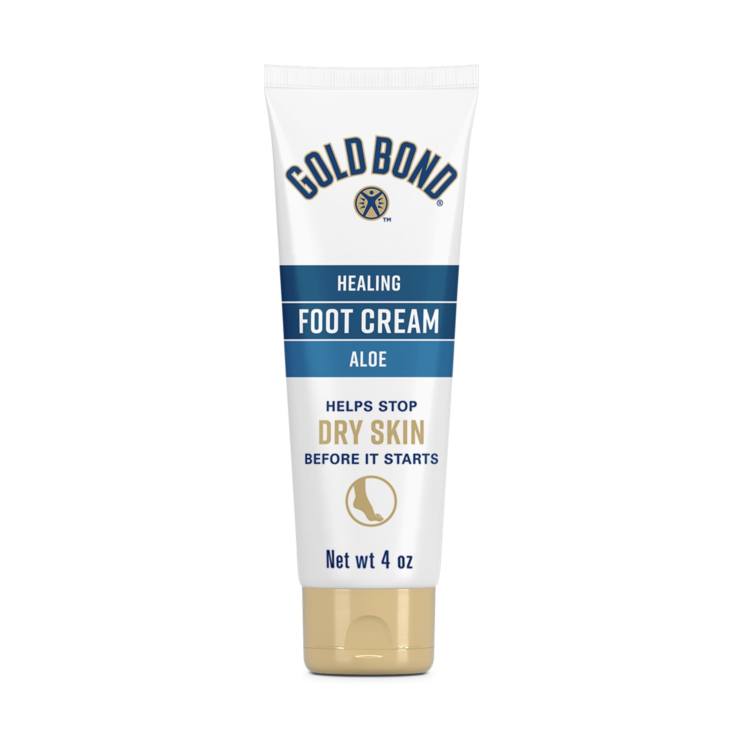 Gold Bond Healing Foot Cream for Dry Feet and Cracked Heels, 4 Oz With Aloe | Gold Bond lotion is a rich foot cream that nourishes & softens for healthier looking feet