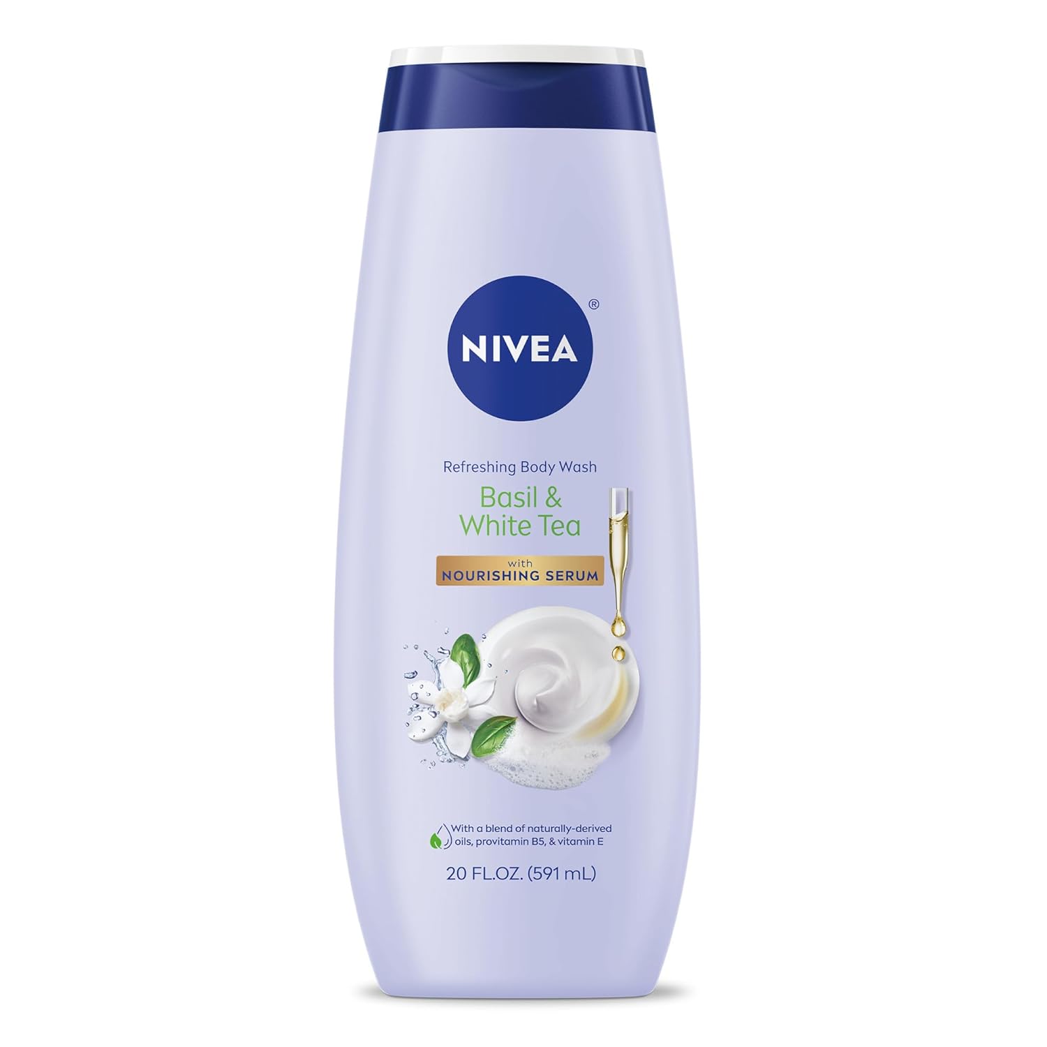 Buy now NIVEA Refreshing White Peach and Jasmine Body Wash with Nourishing Serum, Scented Body Wash for Women, Enriched with Provitamin B5 and Vitamin E, 20 Fl Oz Bottle 20 Fl Oz (Pack of 1) Basil at indiglob india