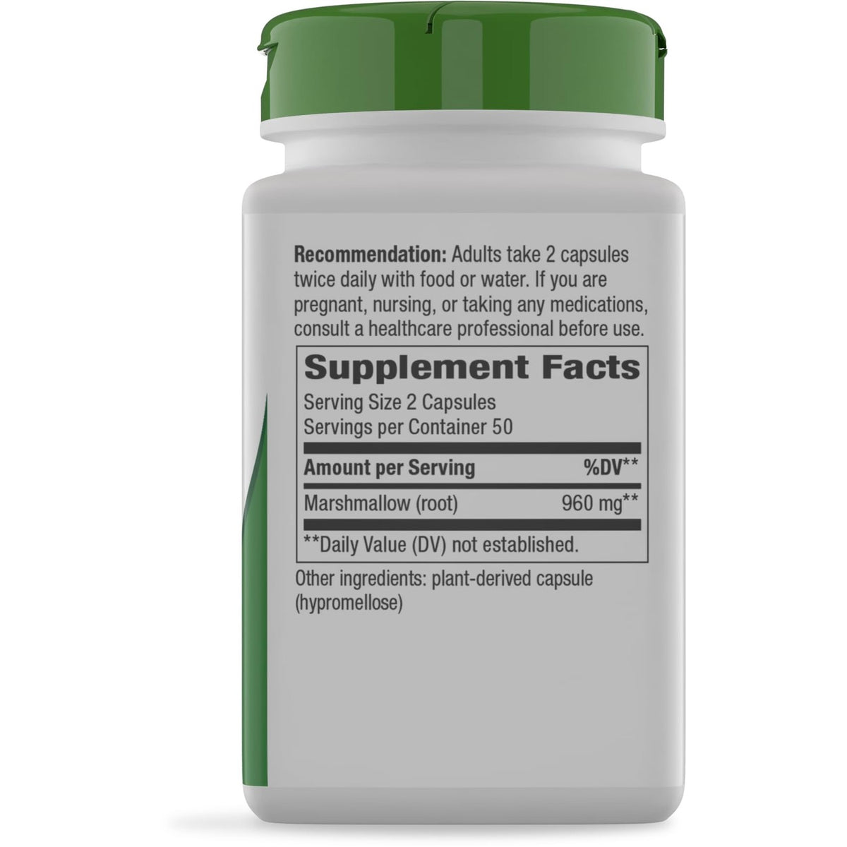 Nature's Way Premium Herbal Marshmallow Root, 960 mg per Serving, 100 VCaps