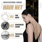 Smilco Hair Net 100 Pcs, 22 Inches Hair Nets Elasticity Invisible Elastic Mesh for Food Service, Ballet Bun, Sleeping, Women and Wig (100, Black)