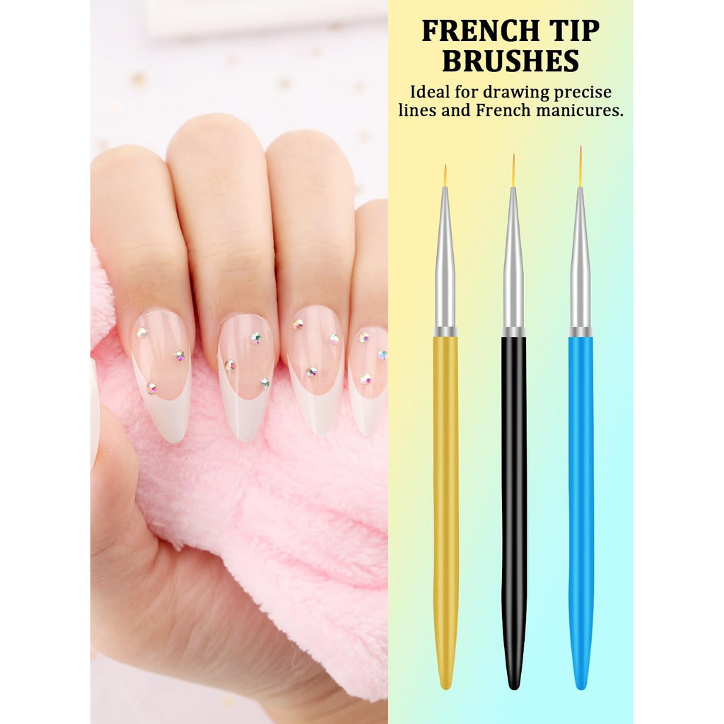 YOOVR 28-In-1 Nail Art Tools with Nail Stand Holder for Press on Painting | Nail Art Brushes, French Tip Liner Brushes, Dotting Tools, Must Have Design Tools Supplies for Nail Tech & Beginners (Pink)