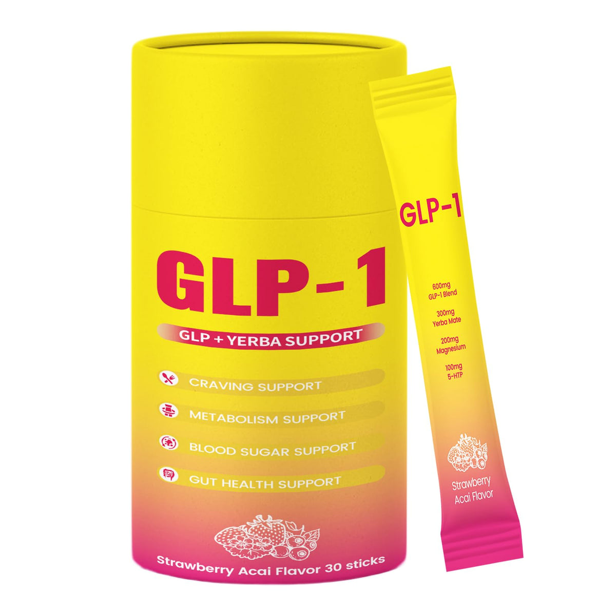 GLP-1 Drink Mix–Support Dual Action Craving & Metabolism Strawberry Flavor