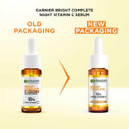 Garnier Targeted Anti Dark Spot Night Serum for Face, with 10% Pure Vitamin C & Hyaluronic Acid, Anti Pigmentation & Dullness, For All Skin Types, Approved by Cruelty Free International, Vegan, 30 ml