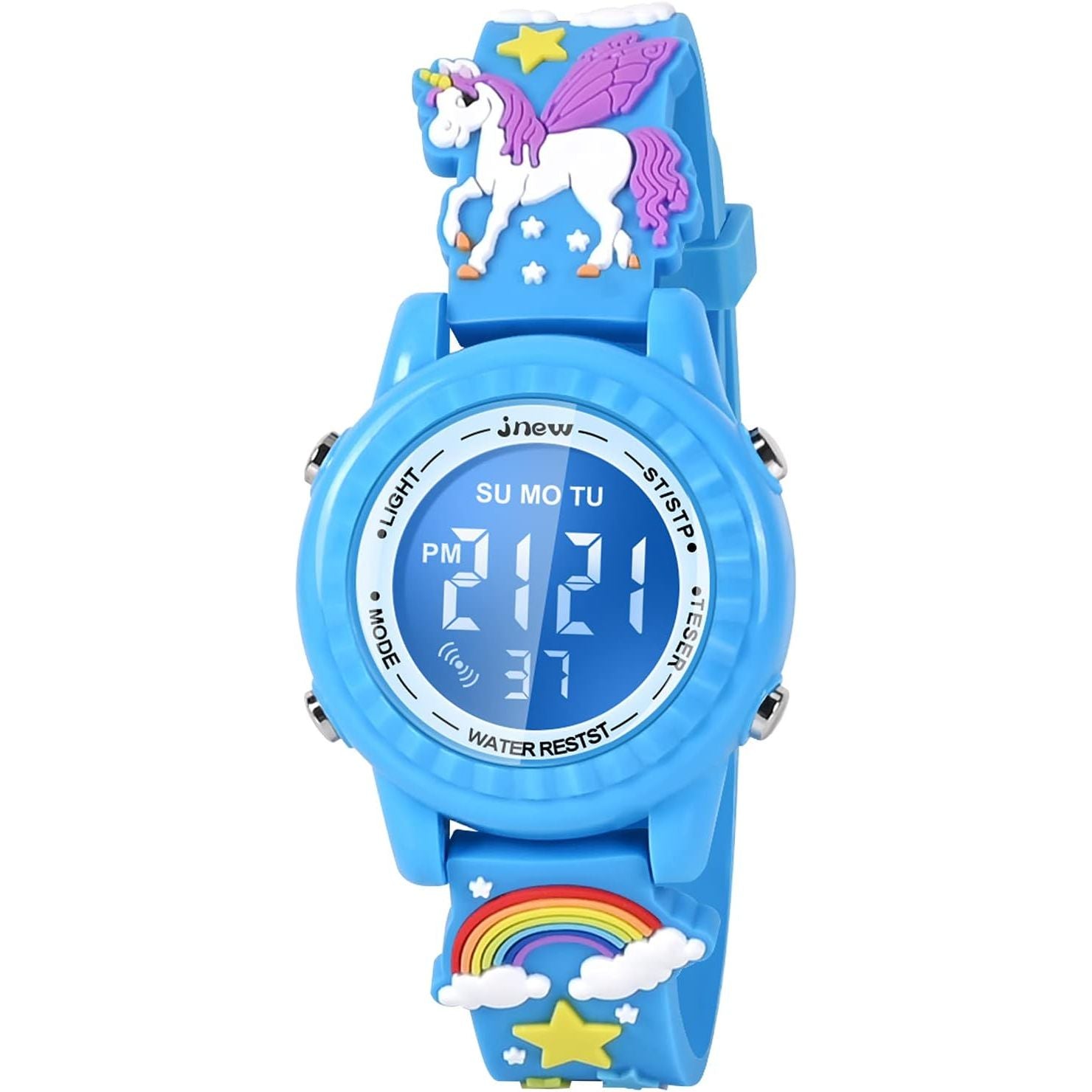 Buy now 3D Cartoon Waterproof Kids Watches with Alarm - Best Toys Gifts for Girls Age 3-10 Dark Blue at indiglob india